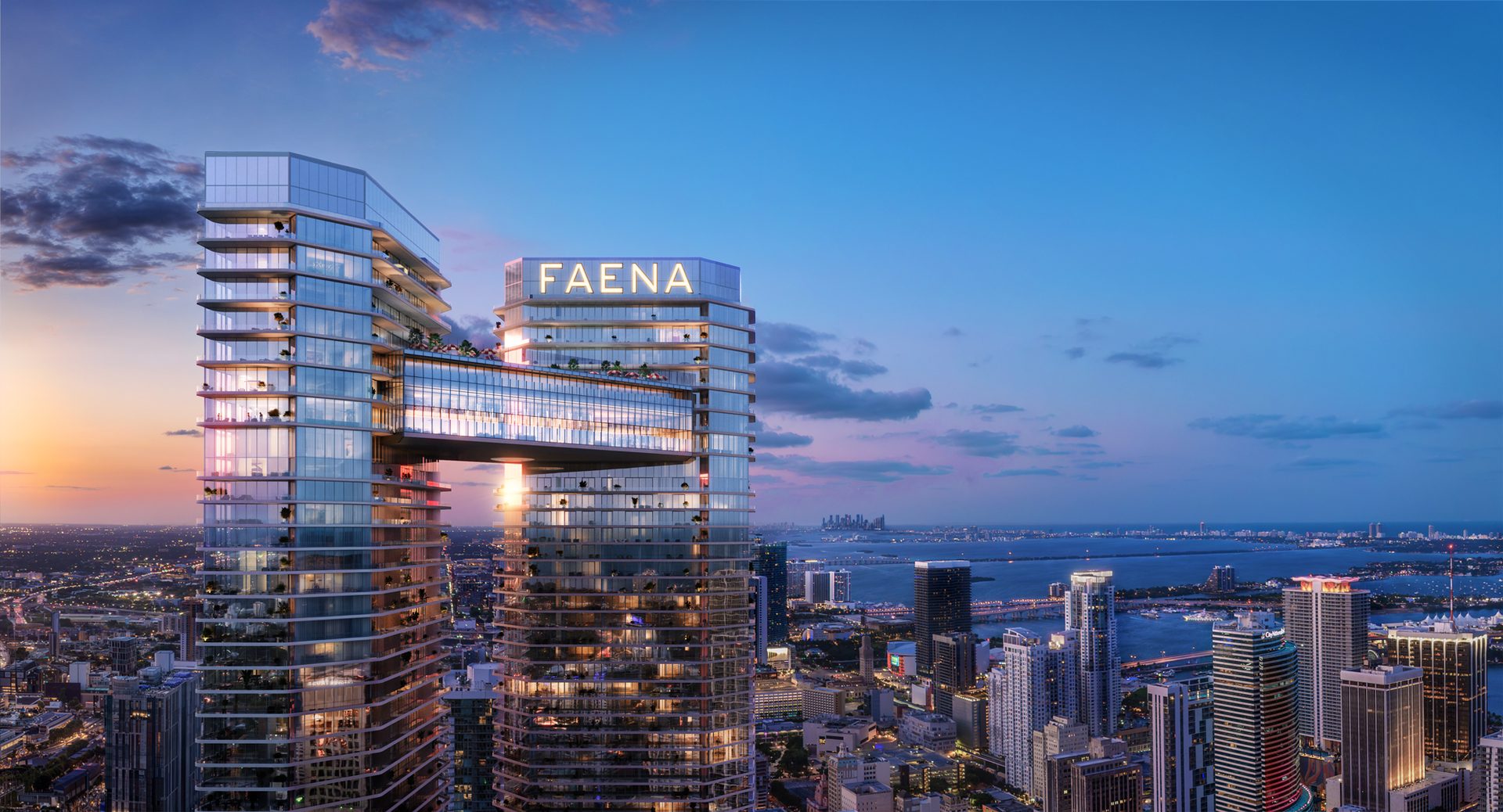 Faena Rose Bridge connecting both towers